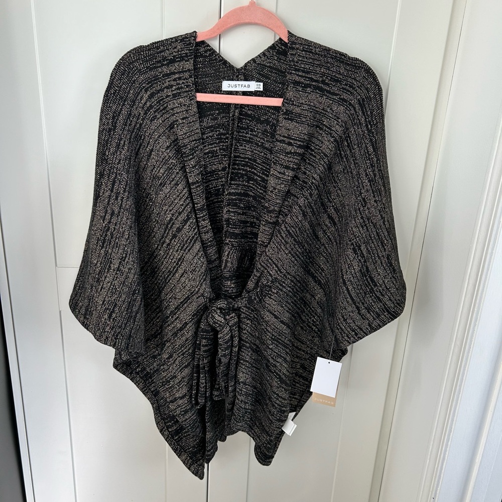 New Ladies Tie Up sweater with gold foil by Just Fab one size